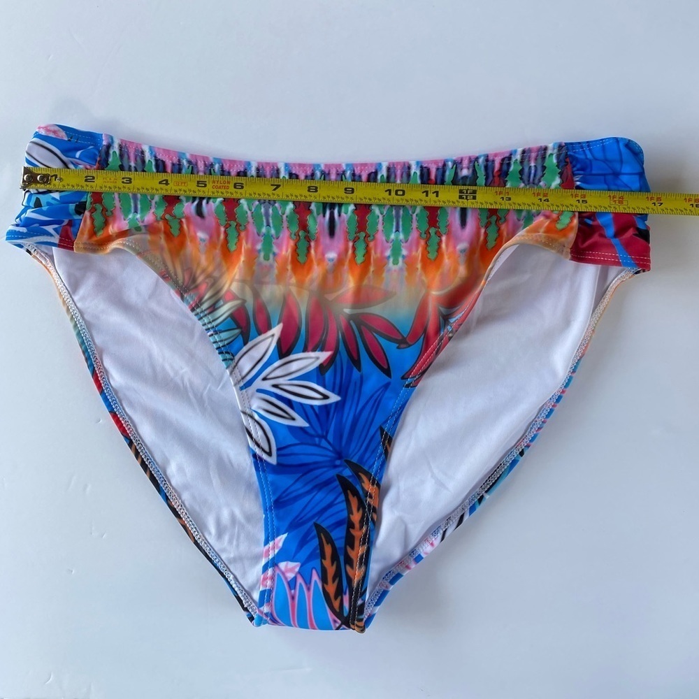 Tropical palm print high waist swim bottoms xxl - Picture 6 of 8